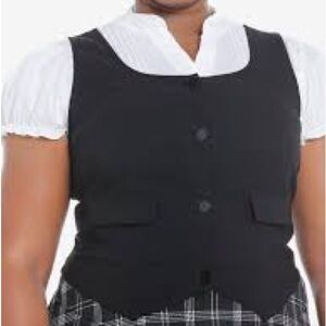 NWT Thorn & Fable Woven Button Up Vest with Twofer Top Plus Size Hot Topic 2